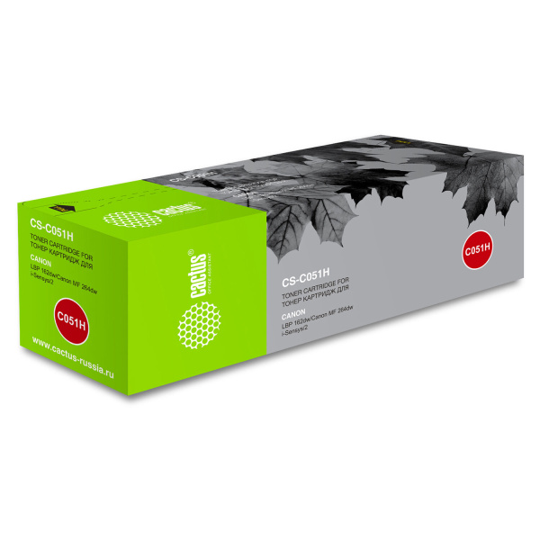 Тонер-картридж CACTUS (CS-C051H) для Canon LBP 162dw/MF 264dw/267dw/269dw, черный, ресурс 4100 стр 363372