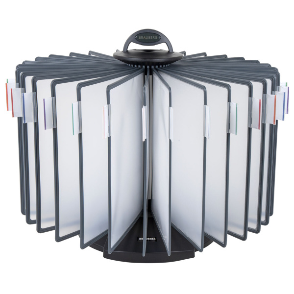 Демосистема настольная на 30 панелей, с 30 серыми панелями А4, вращающаяся, BRAUBERG,231237