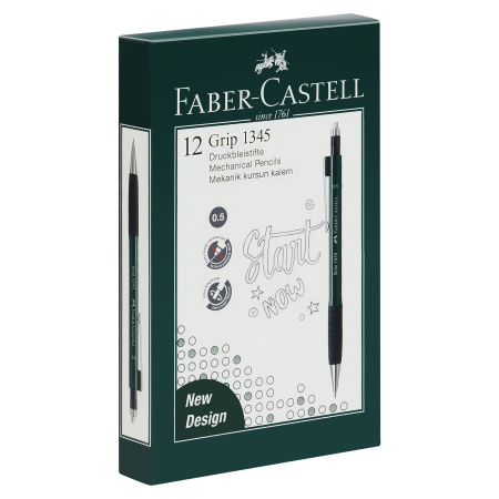 Карандаш механический Faber-Castell "Grip 1345" 0,5мм, B, грип, с ласт., автоподача грифеля, зеленый 134563 289764 - МСК «Форвард»