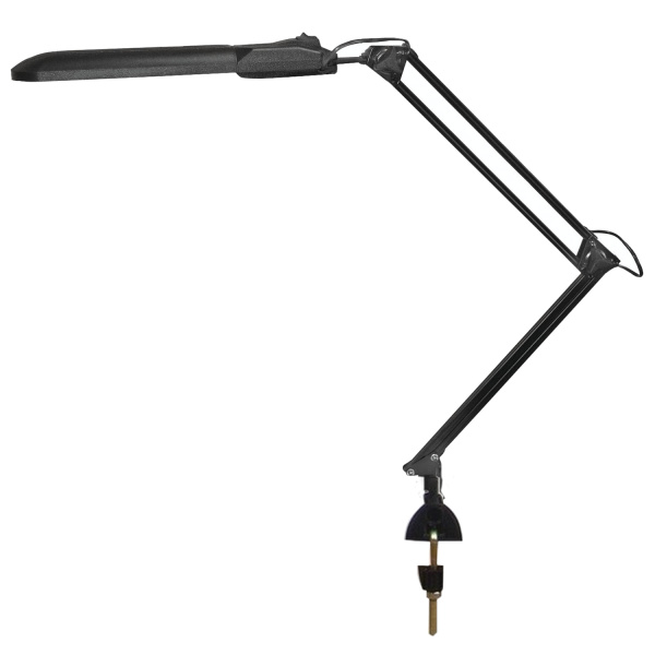 Настольная лампа светильник Трансвит Дельта на струбцине, ЛЮМИНИСЦЕНТНАЯ, цоколь 2G7, 11 Вт, чёрный 236467