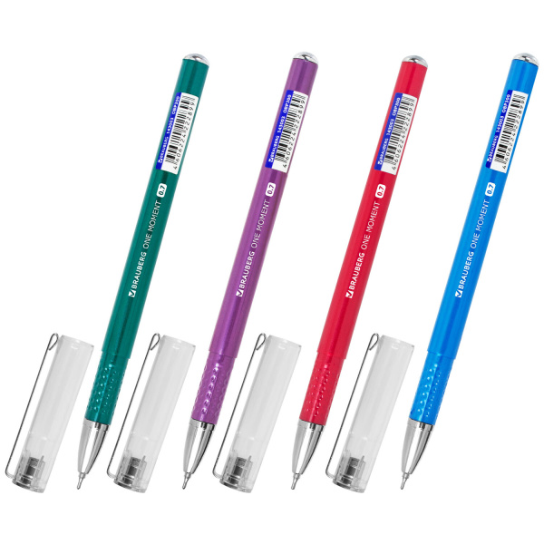 Ручка шариковая масляная BRAUBERG Oxet Color, СИНЯЯ, корпус ассорти, В ДИСПЛЕЕ, 0,7мм, 0,35мм,143003
