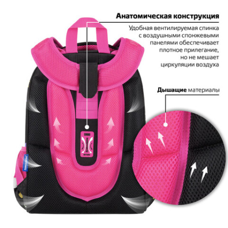 Ранец BRAUBERG PREMIUM, 2 отделения, с брелоком, "Headphones", велюровая нашивка, 38х29х16 см, 273100 - МСК «Форвард»