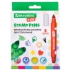 Фломастеры-штампы двусторонние "FUNNY STAMPS", 8 цветов, BRAUBERG KIDS, картонная коробка с европодвесом, 152179 - МСК «Форвард»