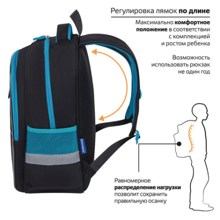 Рюкзак BRAUBERG FAVOUR, 2 отделения, 3 кармана, "Anime fight", 40х29х15 см, 272057 - МСК «Форвард»