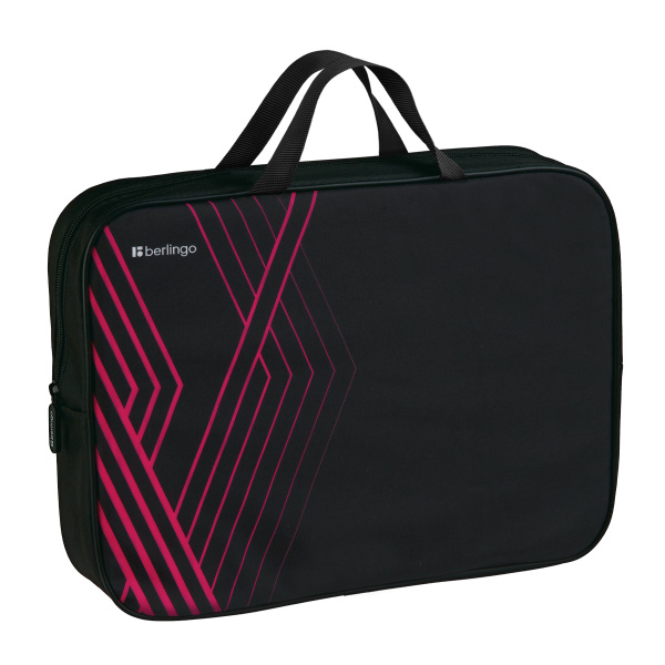 Папка текстильная с ручками 1 отделение, А4 Berlingo "Basic pink", 350*265*75мм, текстиль, на молнии FB-B-2602 390114