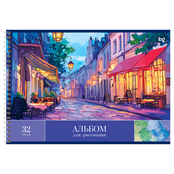 Альбом для рисования 32л., А4, на гребне BG "Пейзажи" ассорти АР4гр32 08633 378703 - МСК «Форвард»