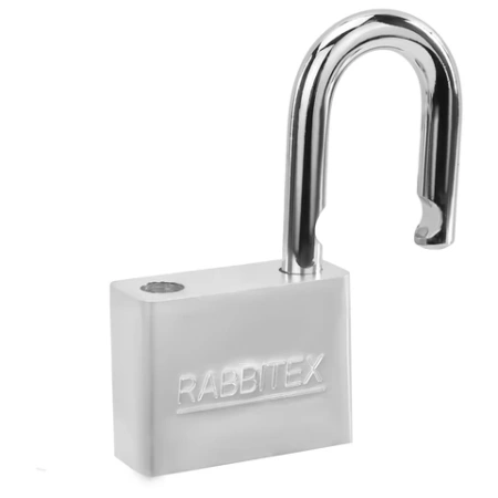 Замок навесной стальной 50 мм "Никель", антикоррозионное покрытие, 4 ключа, RABBITEX (РАББИТЕКС), 671309 - МСК «Форвард»