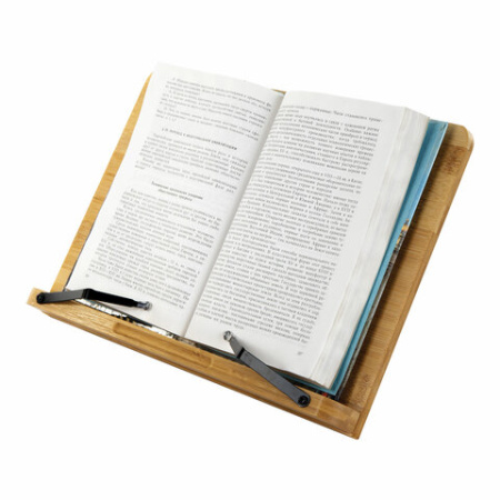 Подставка для книг и планшетов большая бамбуковая BRAUBERG, 34х24 см, регулируемый наклон, 237896 - МСК «Форвард»