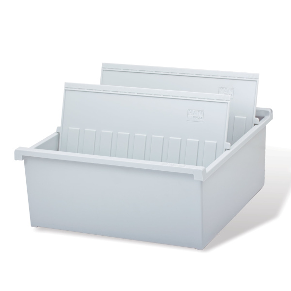 Картотека пластиковая ФОРМАТ А4 (297х210мм) горизонт. на 1300 карт, серая, HAN (Германия),НА954/0/11 231780