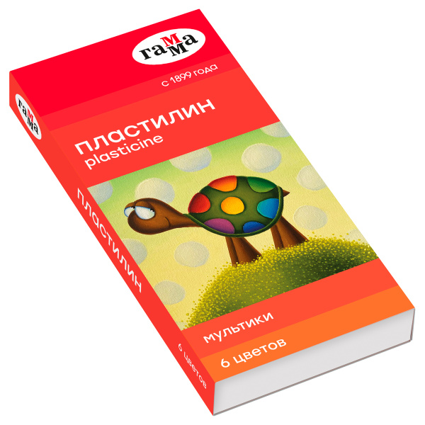 Пластилин классический ГАММА "Мультики", 6 цв., 120г, со стеком, картонная упаковка, 280015 262529