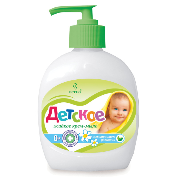 Мыло-крем жидкое 280мл ДЕТСКОЕ "Ромашка", дозатор, 5005 600595