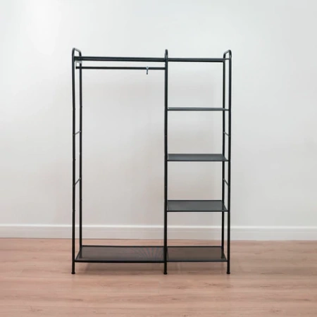 Вешалка-стеллаж ZMI "Валенсия-1", 1555х1090х300 мм, 7 полок, металл, черная, ГСВ1 Ч 700928   - МСК «Форвард»