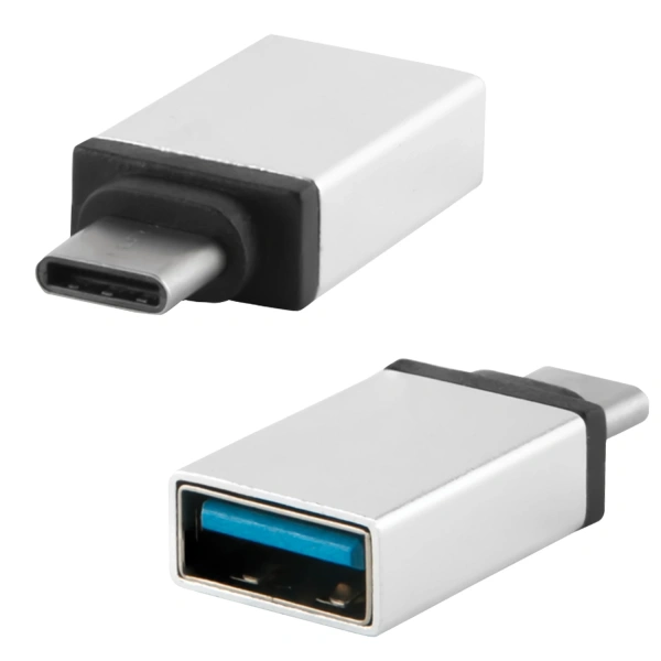 Переходник USB-TypeC RED LINE, F-M, для подключения портативных устройств ,OTG, серый УТ000012622 512693