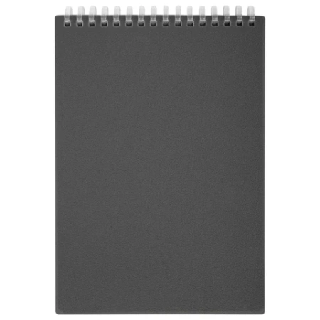 Блокнот А5, 80 л., силиконовый гребень, обложка пластик, клетка, BRAUBERG, серый, 117562 - МСК «Форвард»