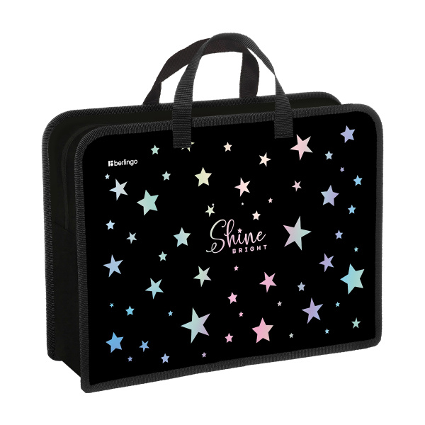 Папка с ручками 1 отделение, А4 Berlingo "Shine", 340*245*100мм, пластик, на молнии PP-EXA-1209 390062 - МСК «Форвард»