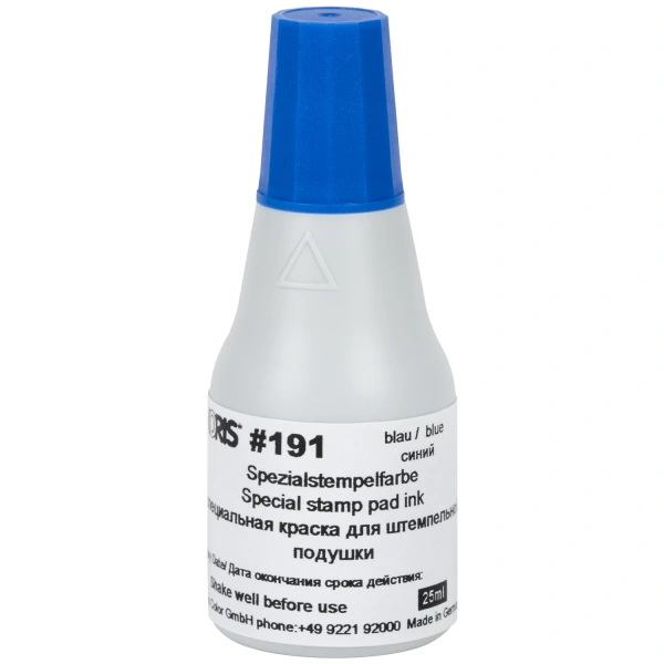 Краска штемпельная NORIS синяя 25мл,(универс. для глянц. бумаги, металла, пластмасс и т.д.),191Ас  223624