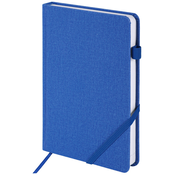 Ежедневник недатированный А5 138x213мм BRAUBERG Finest под кожу, резинка, 136л, синий, 111872