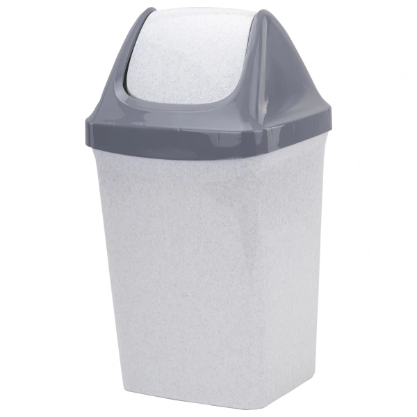 Ведро-контейнер 15л С КРЫШКОЙ (качающейся), для мусора,"СВИНГ" (в47*ш27*г23см), серое, IDEA, М 2462 602548
