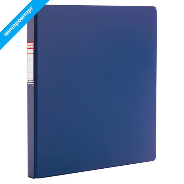 Папка с металлич. пружинным скоросшивателем BRAUBERG картон/ПВХ, 35мм, синяя, до 290 листов, 223187