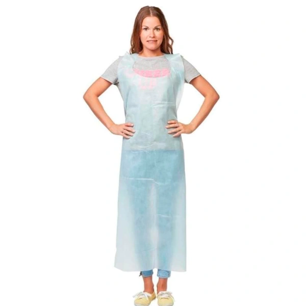 Фартук защитный одноразовый КОМПЛЕКТ 10 шт. ламинированный спанбонд 40 г/м2, ГЕКСА 630956