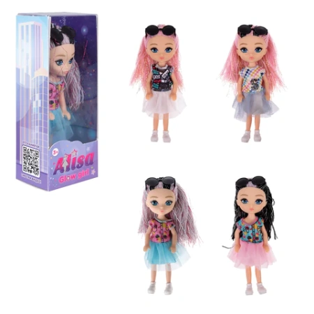 КУКЛА "Alisa GLOW GIRL", с гнущимися коленями, 15 см, КОМПЛЕКТ 8ШТ  АССОРТИ, 8 видов, 1TOY 666152 - МСК «Форвард»