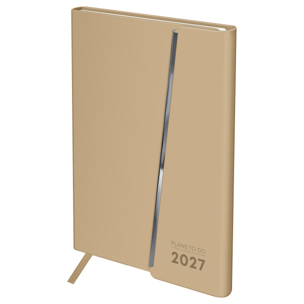 Ежедневник датированный 2027г., А5, 176л., твердый переплет, кожзам Soft touch, BG "Magnet. Vanilla", ванильный, магнитный клапан DdА5_67950 389949