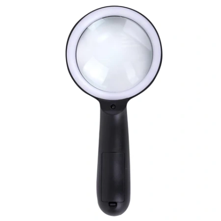 Лупа просмотровая с LED-ПОДСВЕТКОЙ, диаметр 90 мм, увеличение 10, корпус черный, BRAUBERG, 455928 - МСК «Форвард»