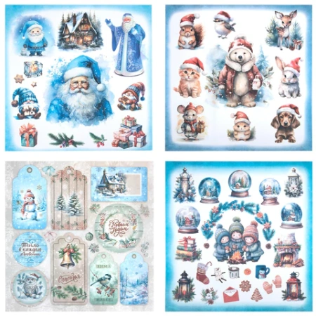 Бумага для скрапбукинга 30х30 см "Новогодний дизайн", двусторонняя, 12 листов, 180 г/м2, ОСТРОВ СОКРОВИЩ, 665438 - МСК «Форвард»