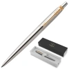 Ручка шариковая PARKER "Jotter Core Stainless Steel GT", корпус серебро, позолота, синяя, 1953182 142376 - МСК «Форвард»