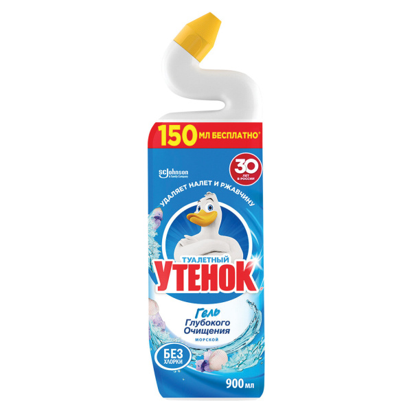 Средство для уборки туалета 900мл ТУАЛЕТНЫЙ УТЕНОК "Морской",  696893 605506