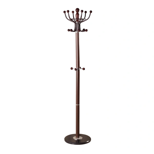 Вешалка-стойка BRABIX CR-282, металл/мрамор, 1,8 м, на диске диам.36см, 6крючков+4доп, коричн,601745