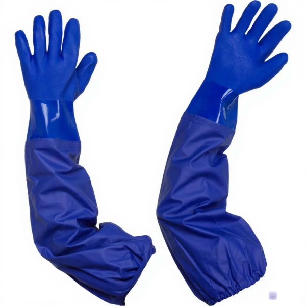Перчатки КЩС хлопок/ПВХ Safeprotect Ойлрезист Лонг с хлопковым напылением синие (размер 9, L) 1726734 - МСК «Форвард»