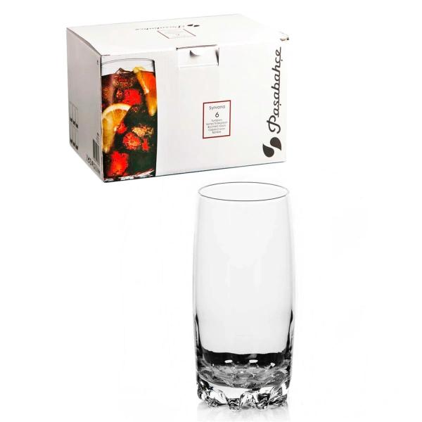 Набор стаканов, 6шт, объем 375мл, высокие, стекло, Sylvana, PASABAHCE, 42812 605198