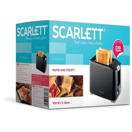 Тостер SCARLETT SC-TM11020, 700 Вт, 2 тоста, 7 режимов, механическое управление, пластик, черный 457217 - МСК «Форвард»