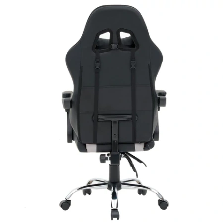 Кресло компьютерное CROMEX (КРОМЕКС) "Quantum GM-155 RGB", подсветка, две подушки, экокожа, черное/красное/серое, 532955 - МСК «Форвард»