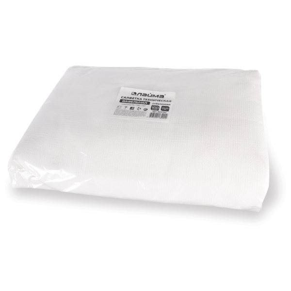 Салфетки ВАФЕЛЬНЫЕ отбеленные, 40х40см, КОМПЛЕКТ 100шт, плотность 120(±10)г/м2, LAIMA, 604762