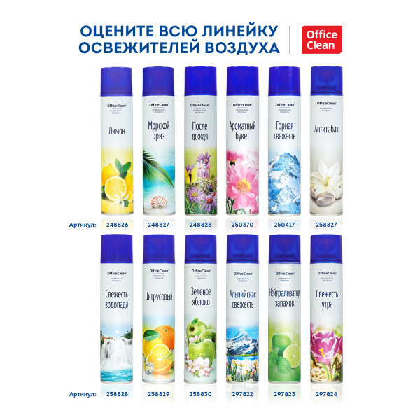 Освежитель воздуха аэрозольный OfficeClean "После дождя", 300мл 248828 ЧЕСТНЫЙ ЗНАК! - МСК «Форвард»