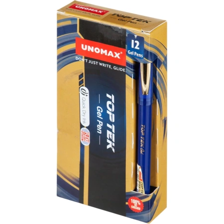 Ручка гелевая Unomax (Unimax) TopTekGelGoldDC синяя узел 0,5мм грип корпус синий 722481 - МСК «Форвард»