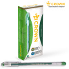 Ручка гелевая Crown "Hi-Jell" зеленая узел 0,5мм, корпус прозрачный штрих-код HJR-500B 209670 - МСК «Форвард»