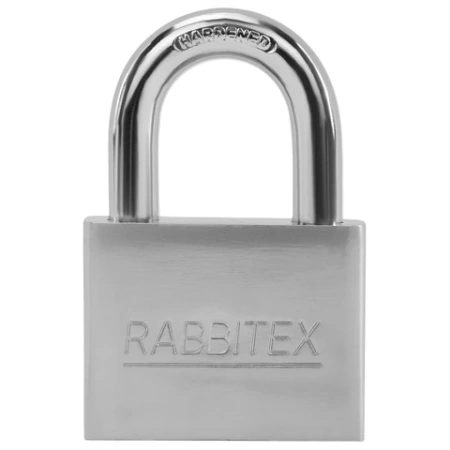 Замок навесной стальной 50 мм "Никель", антикоррозионное покрытие, 4 ключа, RABBITEX (РАББИТЕКС), 671309 - МСК «Форвард»