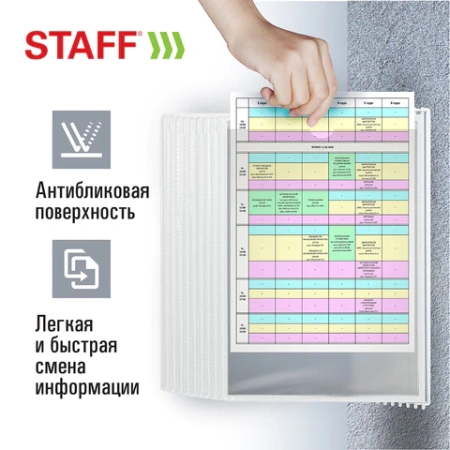 Демосистема настенная на 10 панелей, с 10 белыми панелями А4, STAFF "Profit", 238145 - МСК «Форвард»