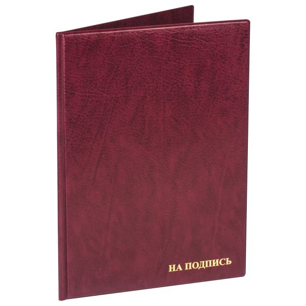 Папка адресная ПВХ "НА ПОДПИСЬ", формат А4, увеличенная вместимость до 100л, бордов, ДПС, 2032.Н-103 127152