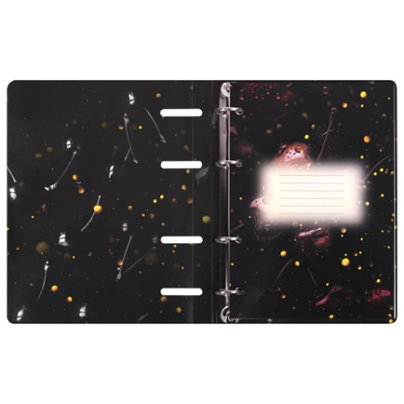 Тетрадь на кольцах А5 160х212 мм, 120 листов, картон, фольга, клетка, BRAUBERG, "Black&Gold", 404735 - МСК «Форвард»