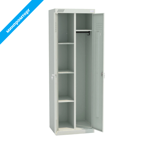Шкаф металлический хозяйственный ШМУ-22-600, двухсекционный, 1850х600х500 мм, 33 кг, разборный 291364 минпромторг