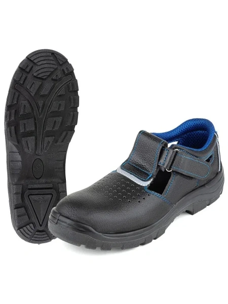 Полуботинки с перфорацией (сандалии) Prosafe 21 ПУ из кожи с металлическим подноском чёрные (размер 37) 1413839 минпромторг - МСК «Форвард»