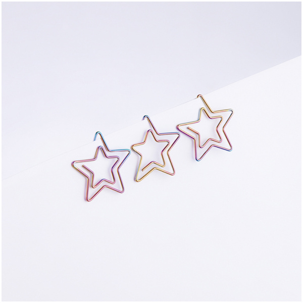 Скрепки фигурные 25мм, MESHU "Stars", 6шт., пакет с европодвесом MS_41585 328215 - МСК «Форвард»