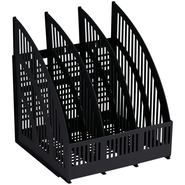 Лоток вертикальный для бумаг СТАММ "Line" (253х250х290 мм), 3 отделения, сетчатый,сборный,чер, ЛТВ-01470 257365