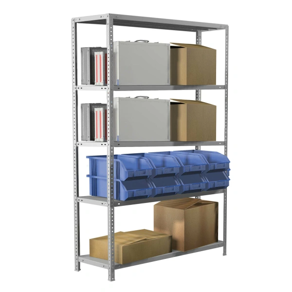 Стеллаж металлический BRABIX MS Plus-200/60-5 (в2000*ш1000*г600мм), 5 полок, регулир. опоры, 291111 