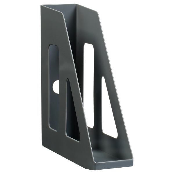 Лоток для бумаг вертикальный СТАММ "Актив", серый, ширина 70мм ЛТВ-31097 351497