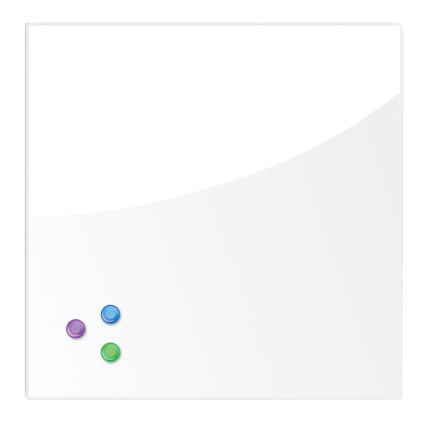 Доска магнитно-маркерная стеклянная 45х45см, 3 магнита, БЕЛАЯ, BRAUBERG, 236735